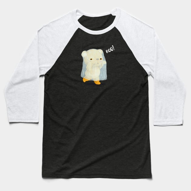 Ghost Bear Baseball T-Shirt by julianamotzko